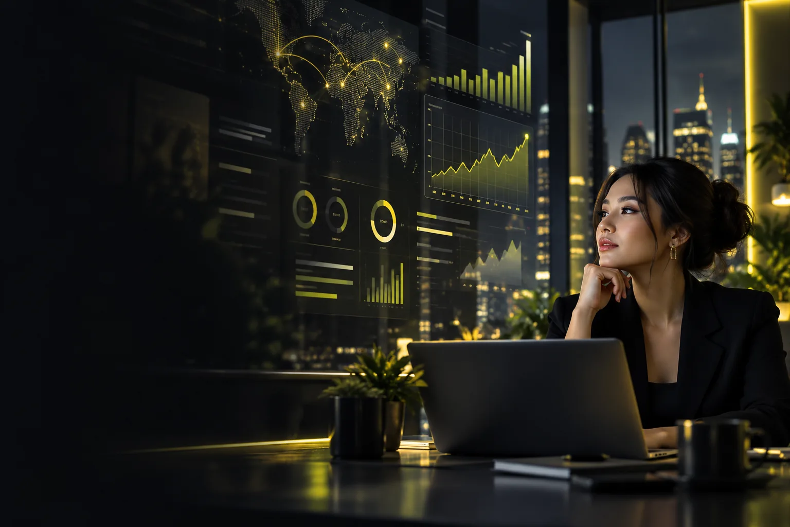 Professional partner reviewing trading activity metrics